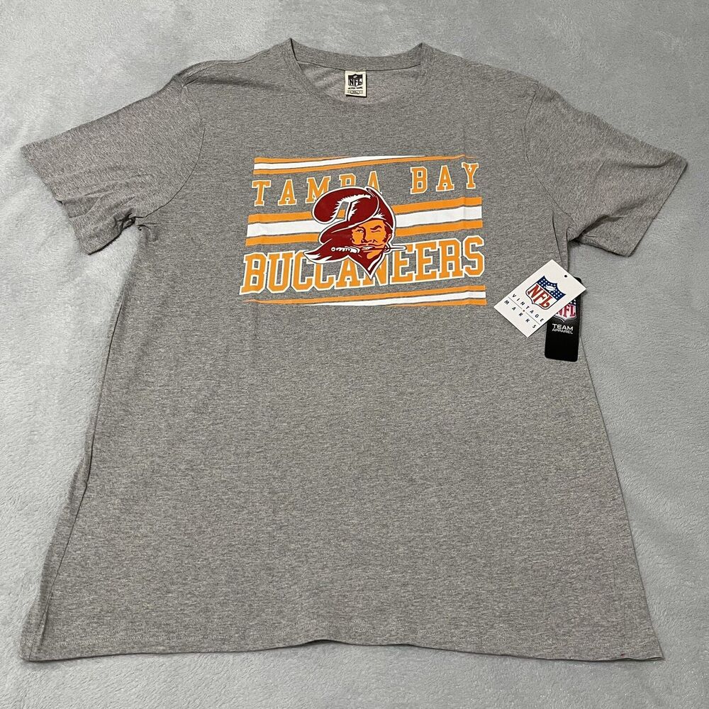 Tampa Bay Buccaneers Shirt Mens XL Grey Bucco Bruce Double Sided Vintage Marks